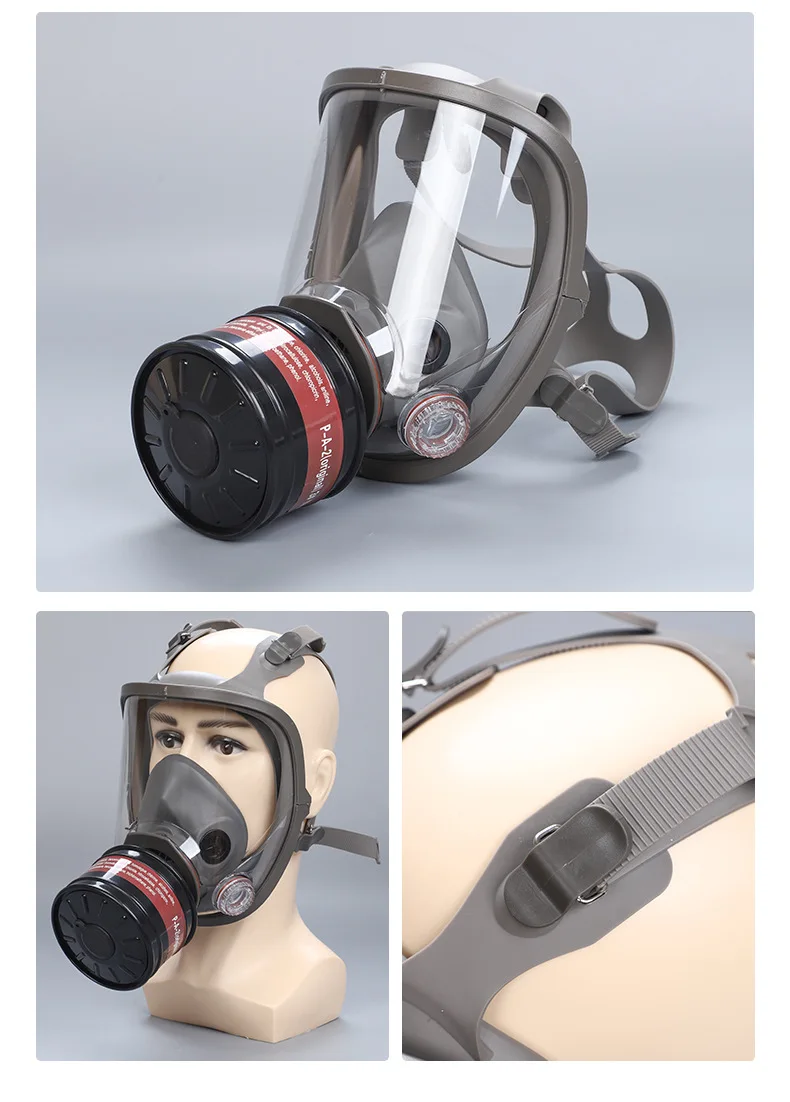 Three-port multi-purpose 6800 Industrial spraying Chemical Gas Smoke gas Mask Full Face Anti gas Respirator OEM