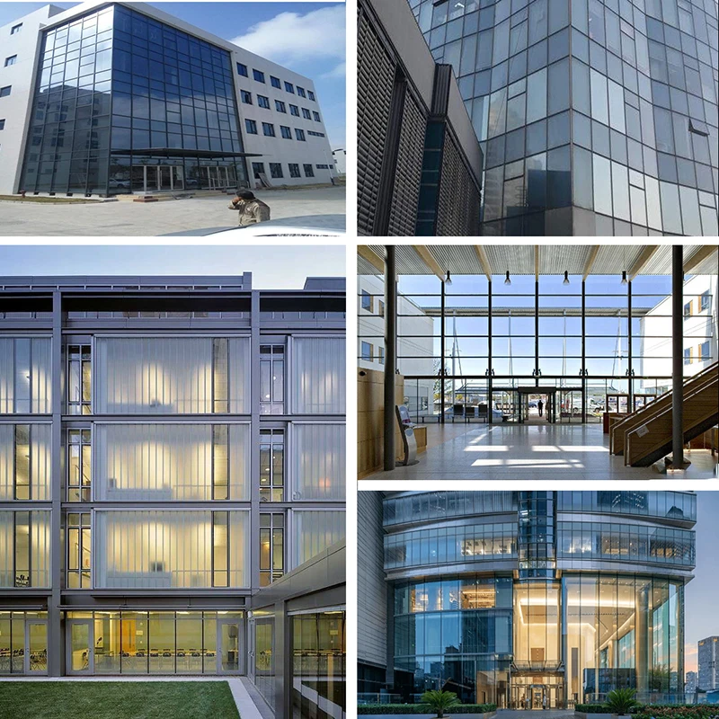 High Quality Soundproof Frameless Glass Curtain Wall System Modern Skyscraper Facade Curtain Wall Decoration