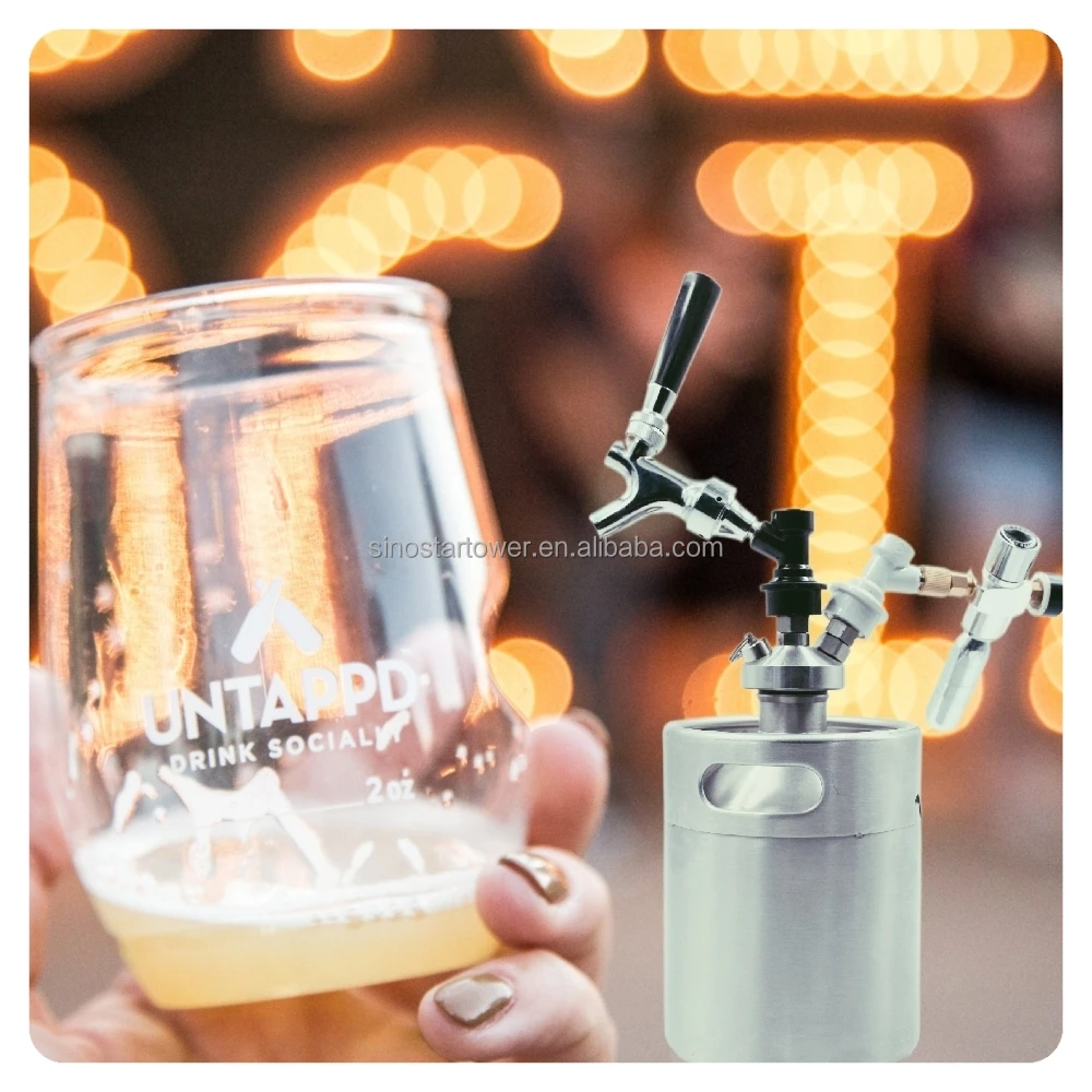 Mini Beer Keg Glower Wine Wholesale Vacuum Package Barrel Keg Beer Stainless Steel Use 5 Liter Craft Brewing Use or Homebrew