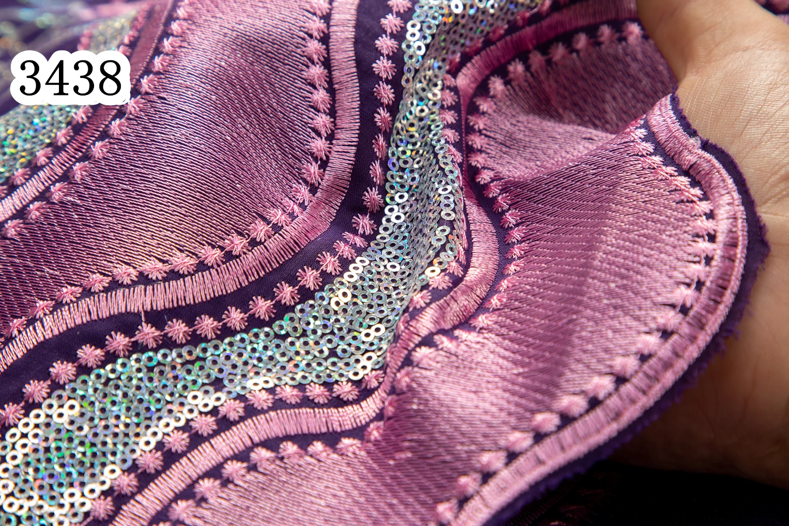 3438 Cheapest African Lace Fabric Free Shipping New Trends Swiss Voile Cotton Sequins Lace For Women Wedding Party Dress Sew