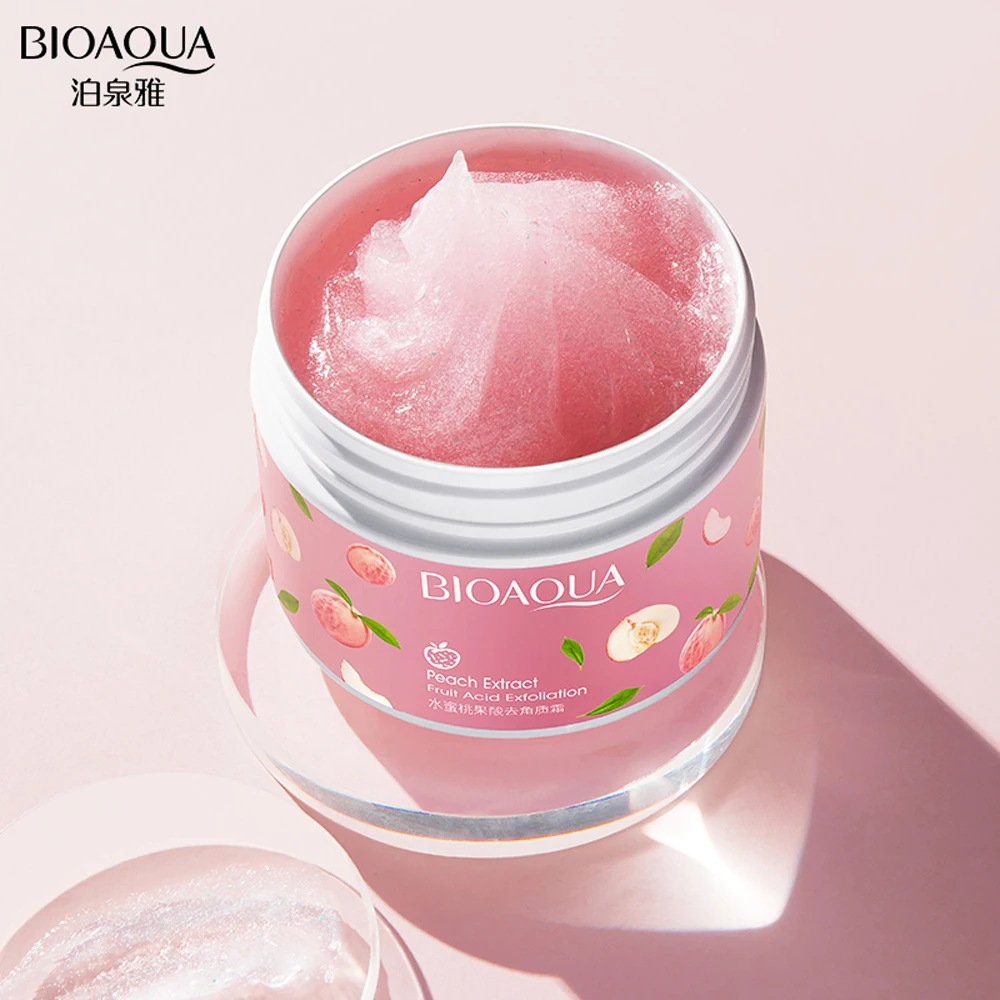 OEM ODM BIOAQUA Organic Skin Care Peach Moisturizing Whitening Vitamin E Cleanser Exfoliator Skin Care Set
