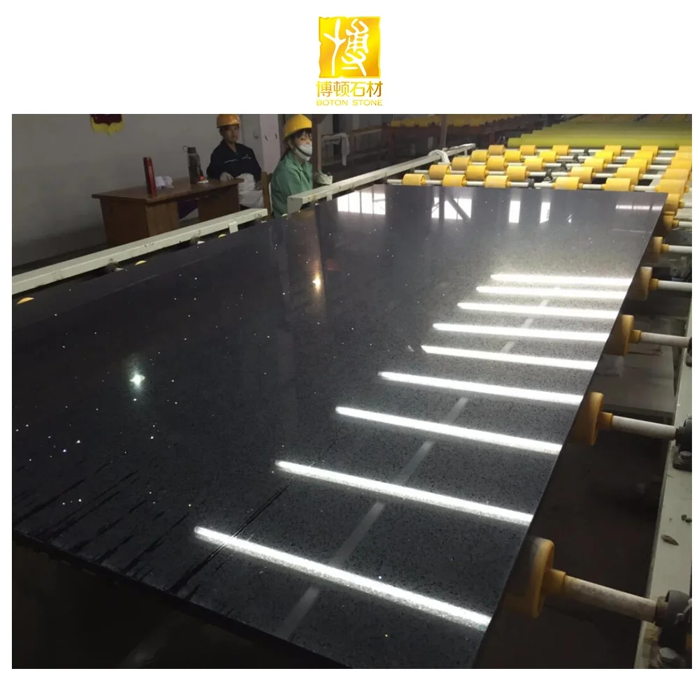 Черный зеркальный кварцевый камень fleck-Кухонная Столешница/шкафчик/туалетный столик