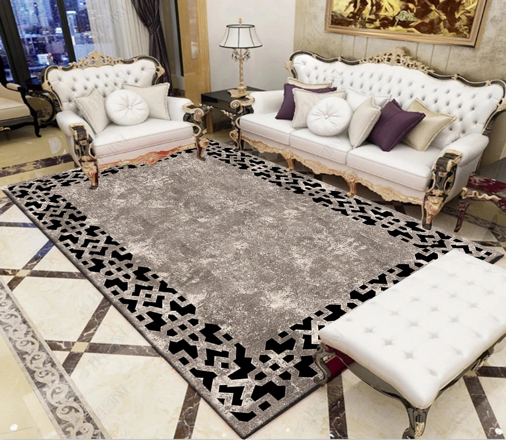 European high-end carpet modern minimalist style for living room sofa, coffee table carpet in bedroom, bed side carpet