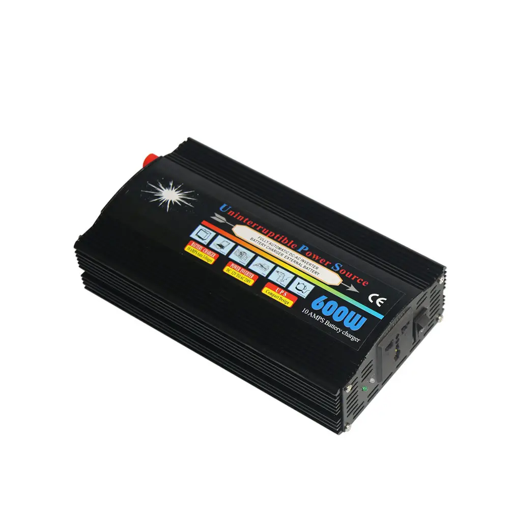 Hot Selling 600W Modified Sine Wave DC/AC 12V 24V 110V 220V 600W Power Inverter With Battery Charger and UPS Function