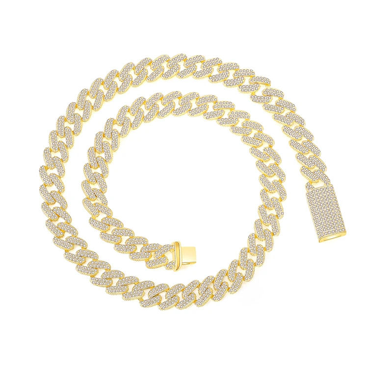 BAROLI Men Jewelry Hip Hop Cuban Link Chain 925 Sterling Silver Bracelet With Cubic Zirconia