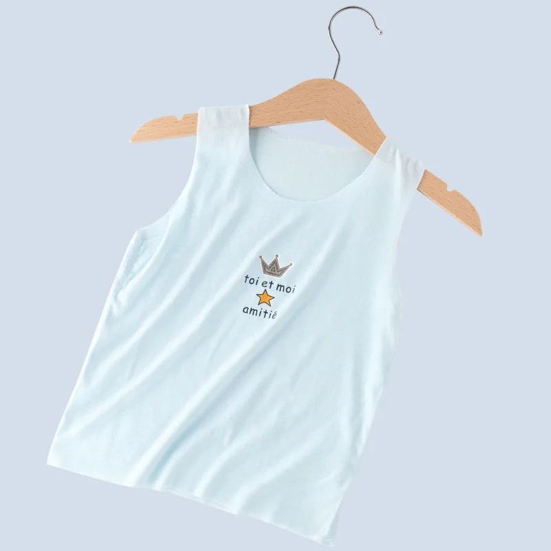 
Muslin tree regenerated cellulose fiber baby white girls kids vest 