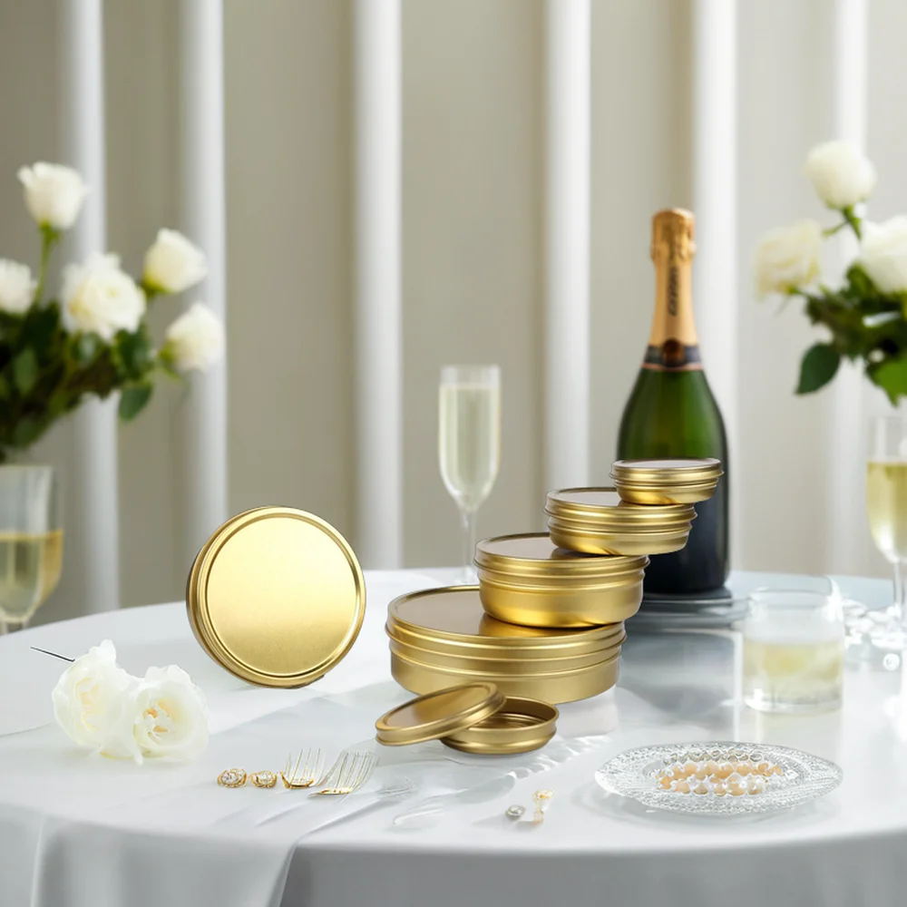 500g 250g 125g 50g 30g 10g Manufacturer of Food grade coating Metal Packaging caviar tin round can box for caviar  fine food