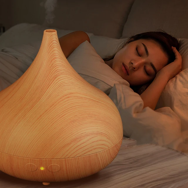 Wood Grain Cool mist water drop humidifier air purifier nebulizer fragrance room diffuser air aroma diffuser humidifier for home