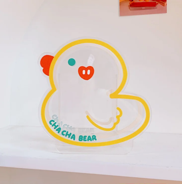 Creative cartoon soft cute bear rabbit multifunctional office stationery cosmetics student desktop acrylic pen organizer