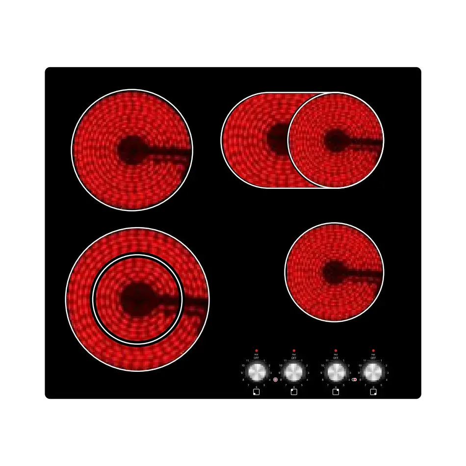 6000W 4 Burners Infrared Induction Hobs 4 Heads Built-In Radiant Cooktop Stove Cooker For Wholesaler Distributor