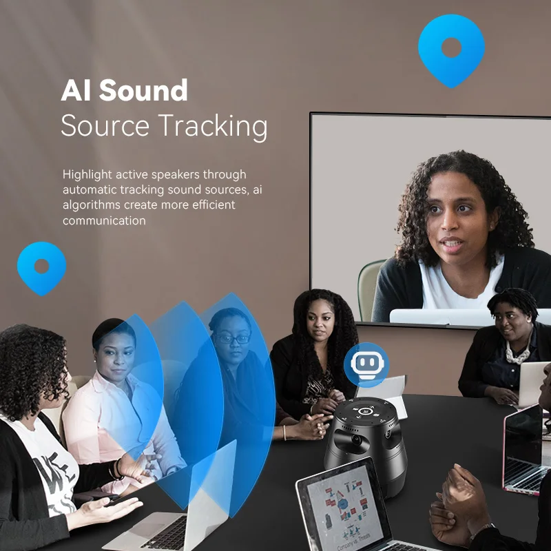 Anywii 8MP 4 Lens Al Sound Source Tracking Ptz Video Conference Camera Voice Tracking Camera For Live Streaming