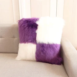 Modern Christmas Throw Pillow Covers Soft Plush Fur Cushion Cover for Home Sofa Decorative
