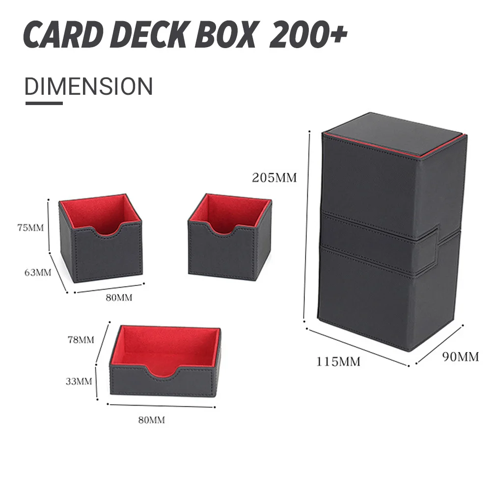 Premium Double Deck Box For 200+ Tcg Pokemones Magic The Gathering Yugioh Commander Card Guardian Deck Box