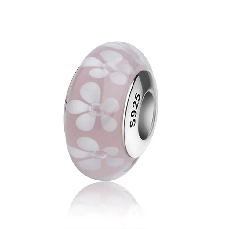 factory cheap wholesale 925 sterling silver sparkling murano glass beads for bracelet making