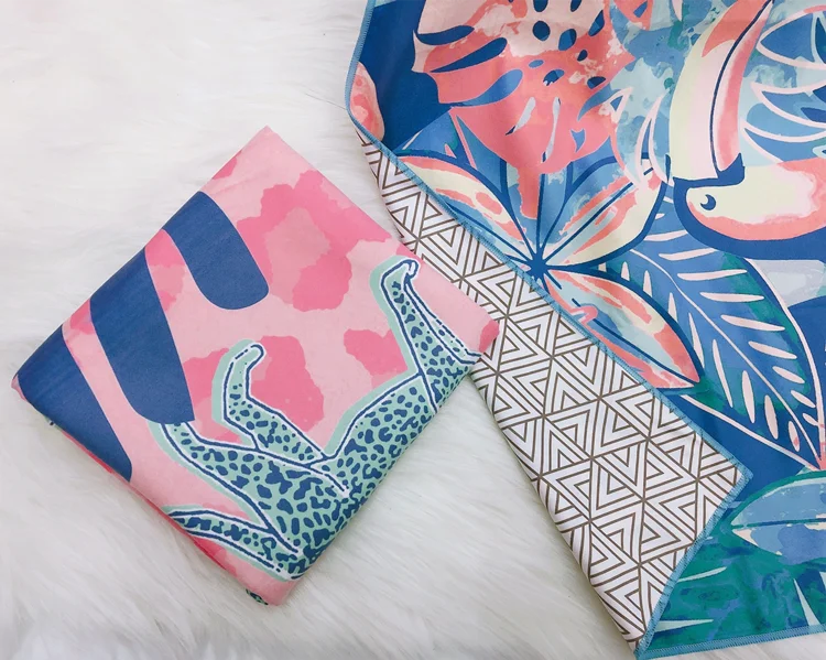 Custom Print sand free Australia  Brand Beach Towel double side Printed Microfiber suede Square Beach Towel