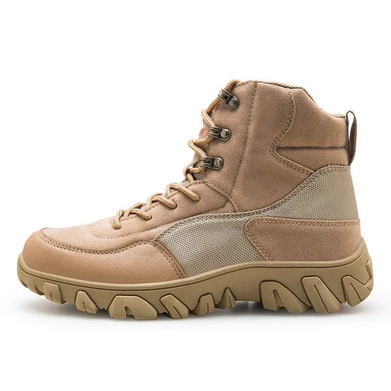 
2021 Hot Sale Men Outdoor Waterproof High Top Work Boots PU Leather Hiking Shoes 