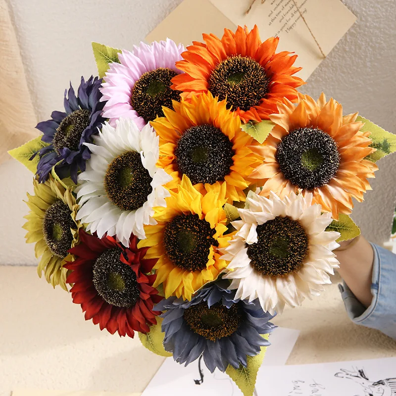 Artificial sunflower silk sunflower bouquet different colors