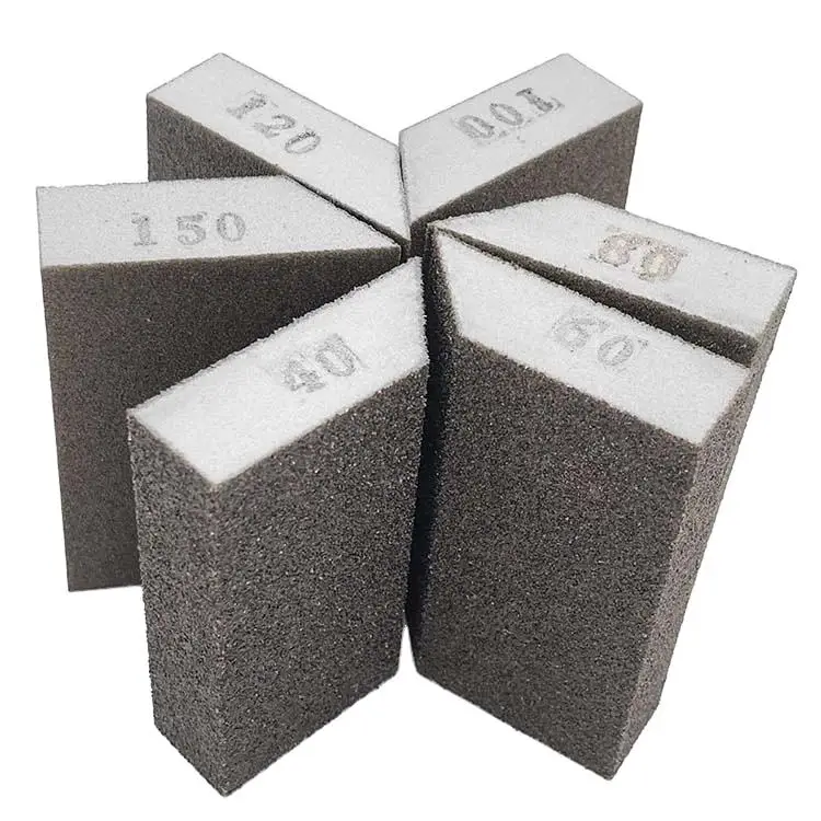 High density aluminum oxide wet dry sanding sponge block flexible abrasive sanding block angled drywall