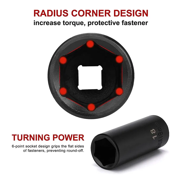 Automotive Socket Set Cr-V Steel Other Hand Tools 48 Piece Standard SAE and Metric Sizes Socket Set Metric