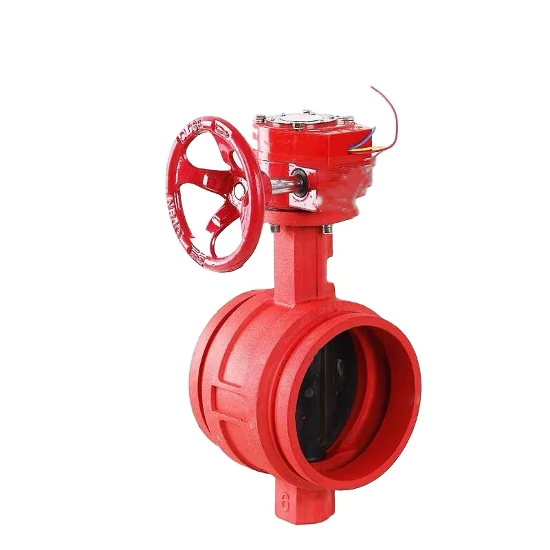 30years factory manufacture butterfly valve ductile iron soft seal worm gear fire signal butterfly valve