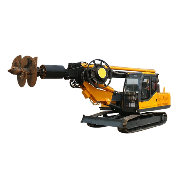 Trailer solar pv pile machine bore pile machine rotary drilling rig excavator mounted sheet pile driver