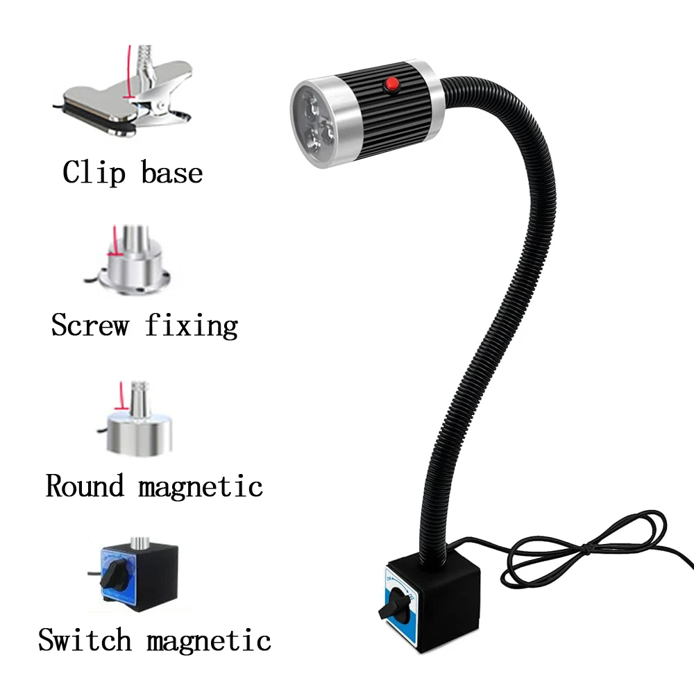 Magnetic Work Light,Flexible Gooseneck LED Lamp with Strong Magnetic Base,Magnetic LED Light for Lathe CNC Mill,Industrial Light
