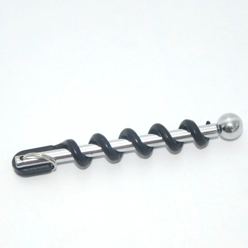 Creative Multifunctional Mini Outdoor Stainless Steel Red Corkscrew Wine Bottle Opener with Ring Keychain Bottle Opener