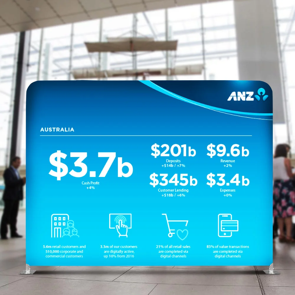 Custom High Quality Cheap Media Backdrop Walls Seamless Integration  Exhibition Booths Flat Tension Fabric Backdrop Display