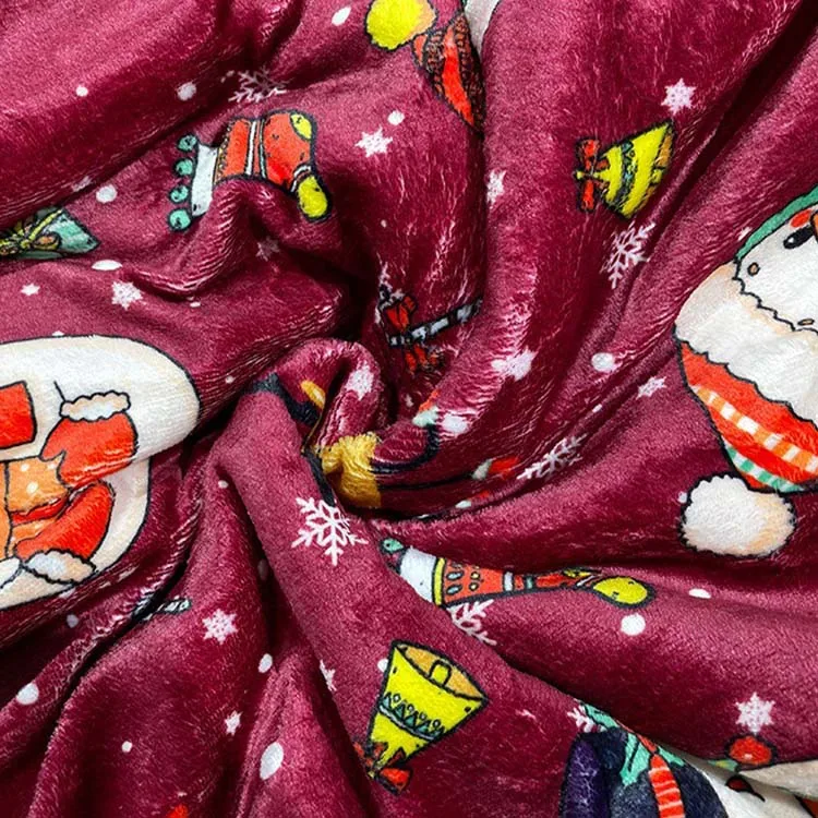 Bindi Oem Printed Polar Plush Flannel Fleece Christmas Sherpa Throw Blanket