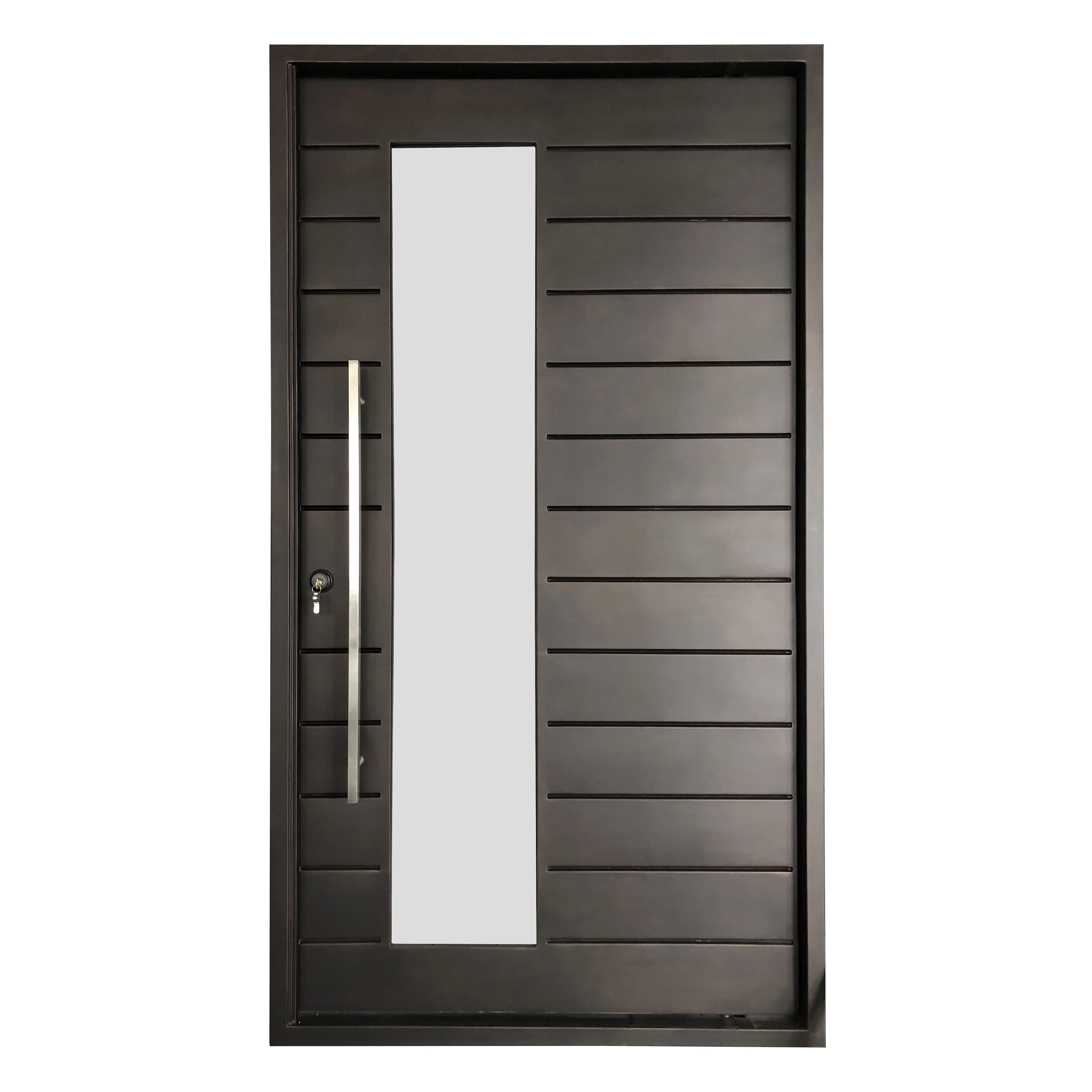 Security Pivot Recent Hot House Entrance Steel Doors Shock Proof Explosion-proof Iron Glass Modern Security Door Design for Home
