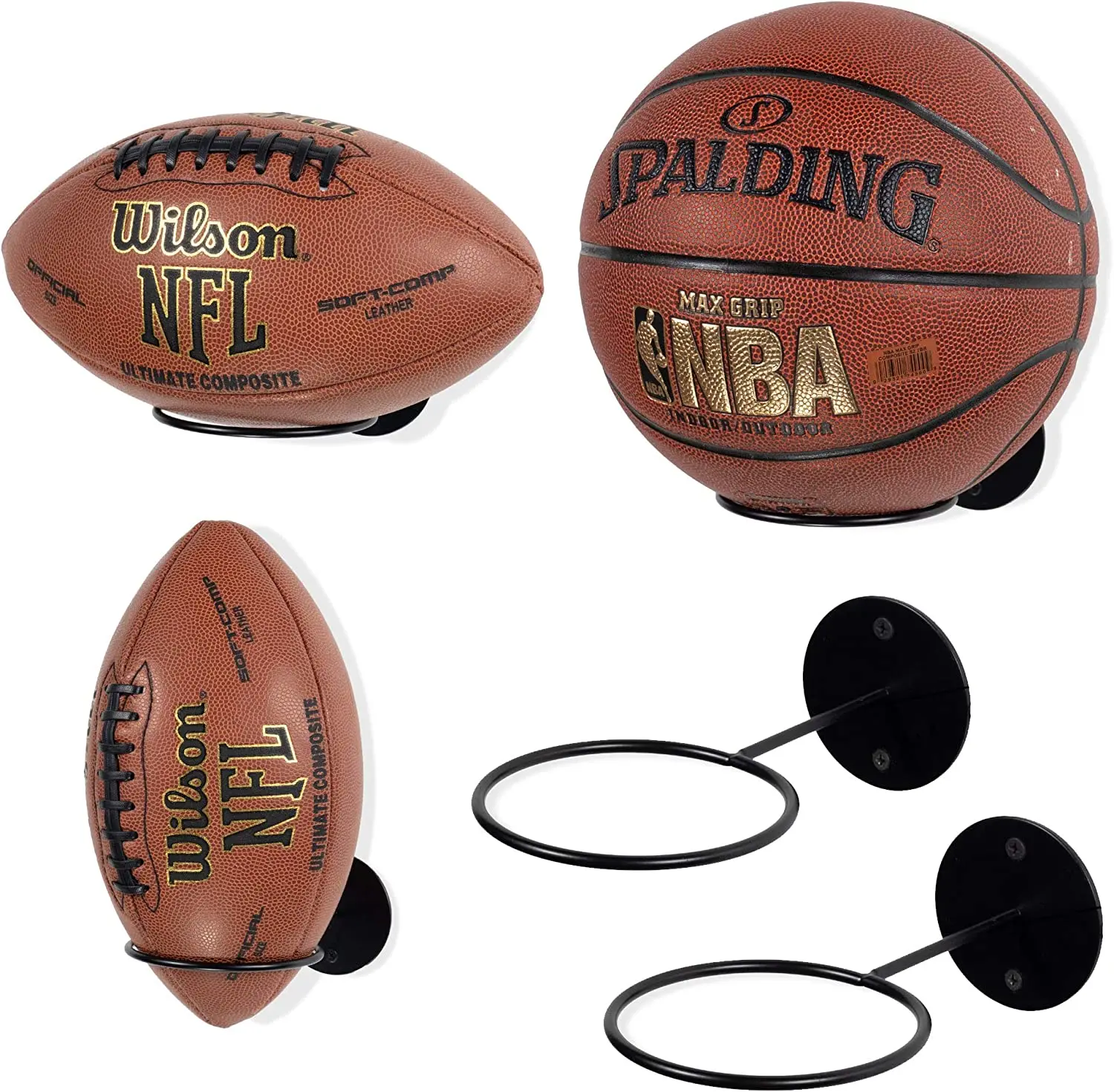 Hot selling Sporta Wall Mounted Ball Storage Sports Ball Holder Rack Display Storage Steel