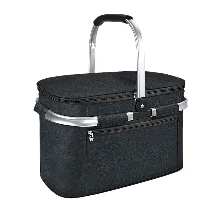 Custom Size OEM Waterproof Thermal Cooler Bag Wine Beer Can Grocery Bags Folding Collapsible Picnic Basket