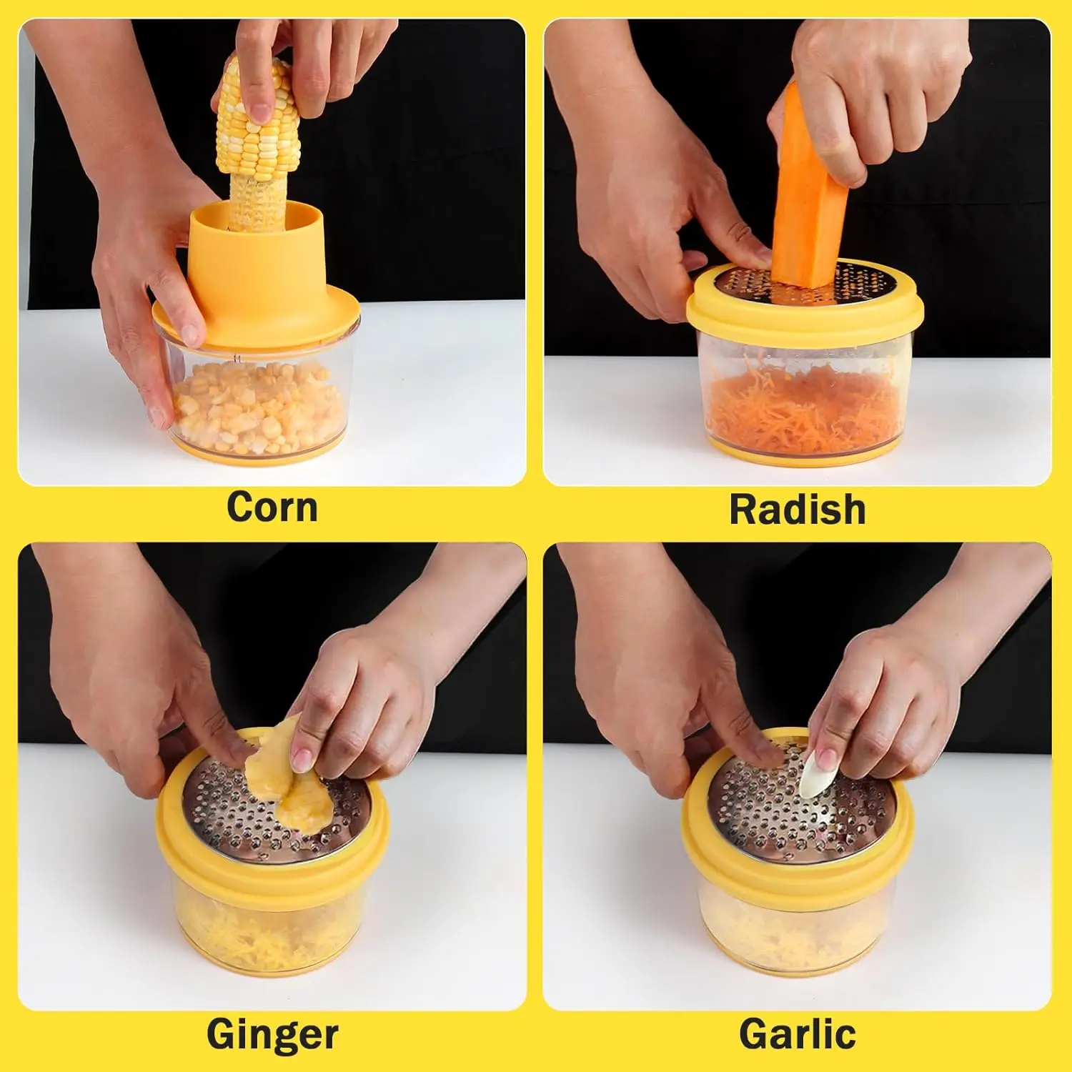 New creative kitchen tools 4 in 1 corn and garlic peeler grinder thresher stainless steel corn peeler multifunction corn cutter