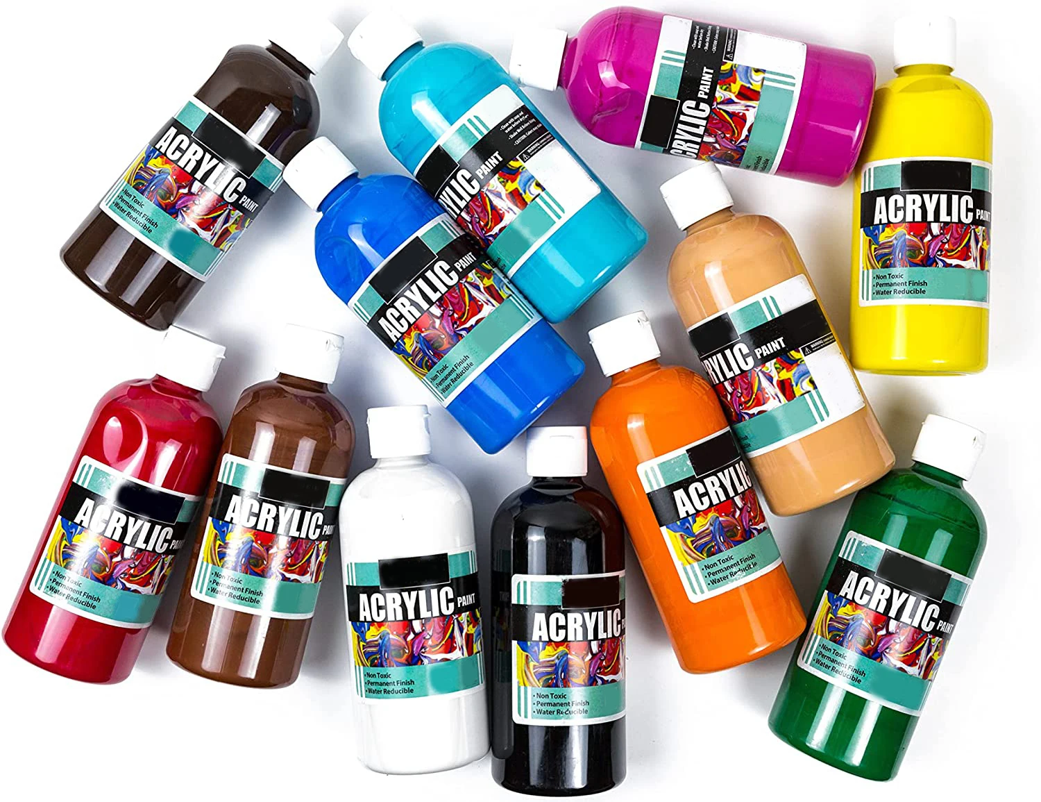 Non Toxic High Quality 16oz 480ml Art Acrylic Paint Professional Free Sample Paints