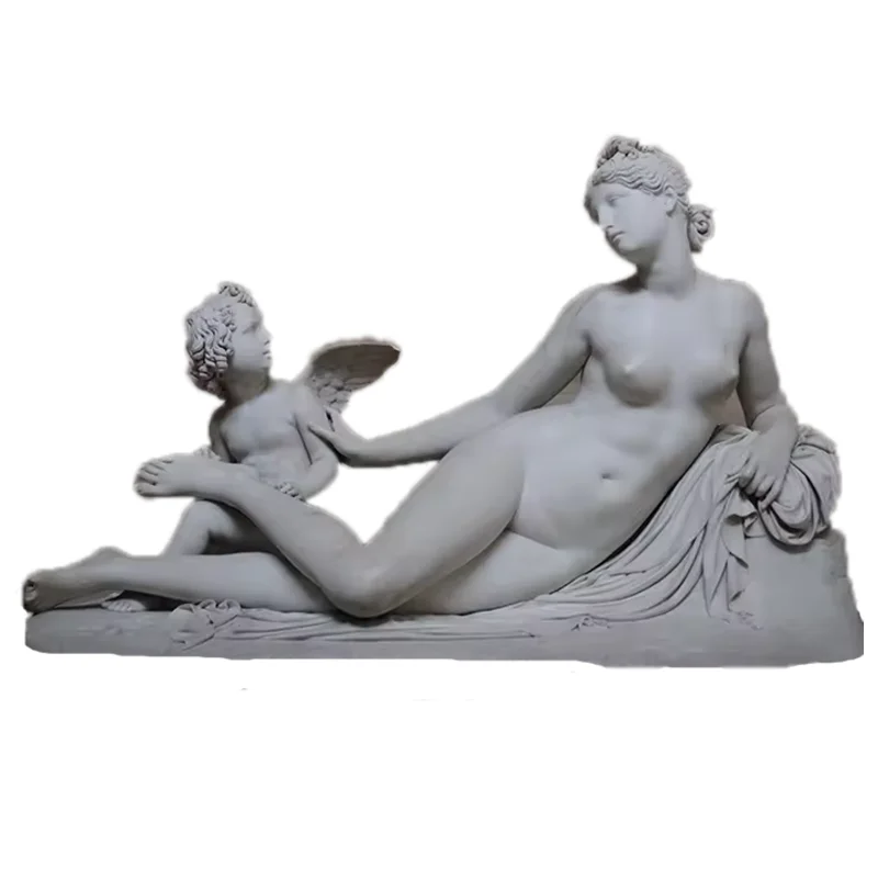 Shengye Customized classical Greek life-size figure sculpture the famous Cupid marble angel Venus statue outdoor park decoration