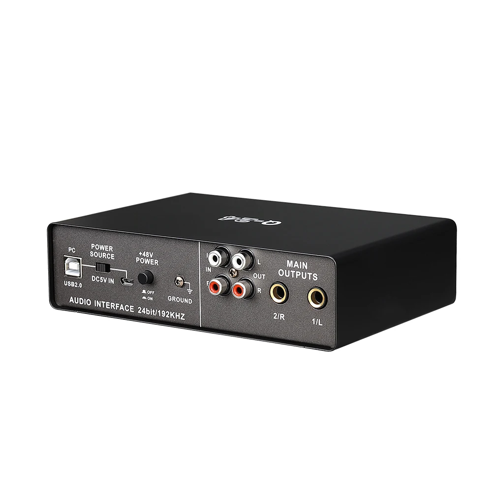 Teyun Recording Sound Card Pack 2 Input/2 Out Audio Interface Headphone Amplifier Sound Card Q22 Studio Live Streaming