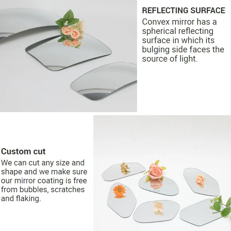 Professionally produced square convex concave mirror aluminum chrome convex car side mirror