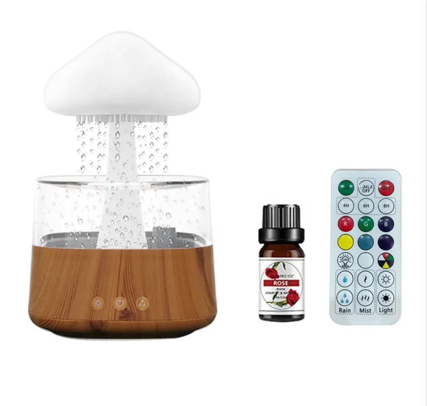 Decorations 2023 New Floating Speaker Crisp Water Drip Sound Mushroom Lamp Raining Cloud Night Light Humidifier for Home