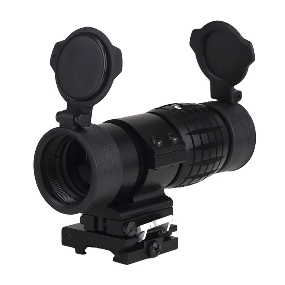 Tactical 3X Magnifier Scope Sight with Flip to Side 20mm Picatinny Weaver Rail Fits Hunting Rifle Watching