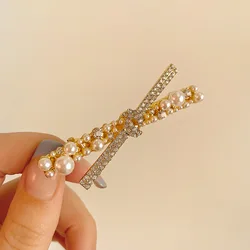 Fashion Pearl Bow Head Side Hairpin Korean Handmade Hair clip Hairpin for Kids Girl (H015C)
