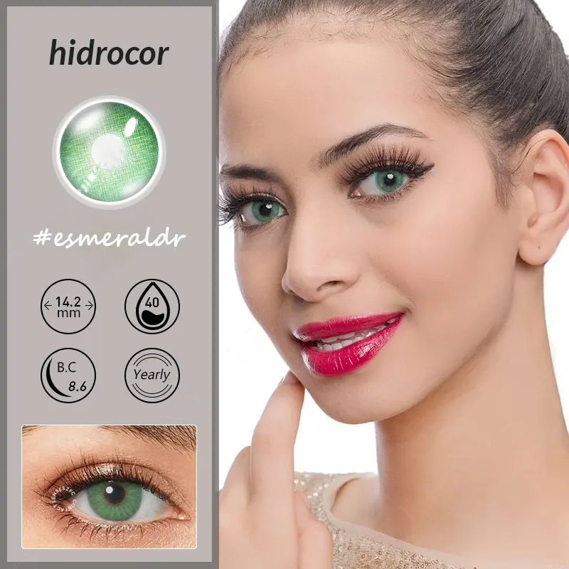 Hidrocor Hi10 14.2Mm Esmeraldr Color Len Contacts Natural Len De Contacto Yearly Lentes Wholesale Yearly Color Lens