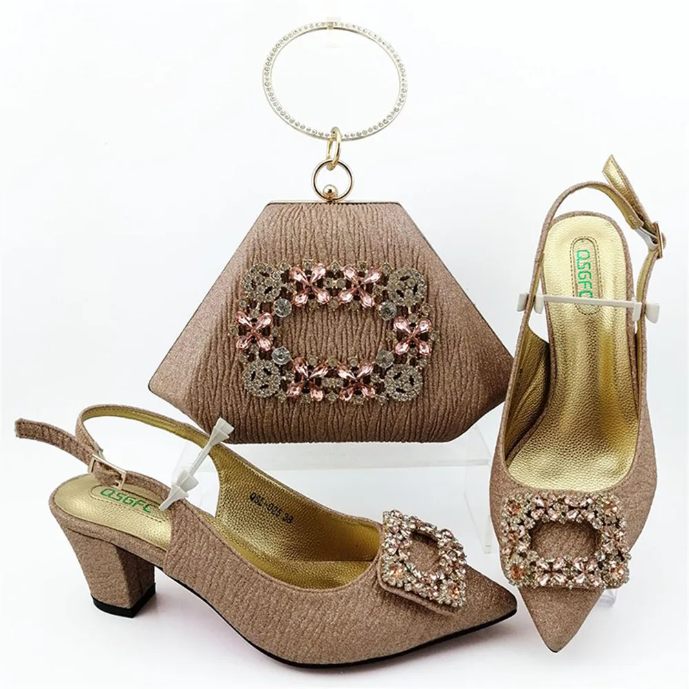 ladies party shoes popular design italian style shoes and bag set wholesale slingback shoes matching with hand bag EF36