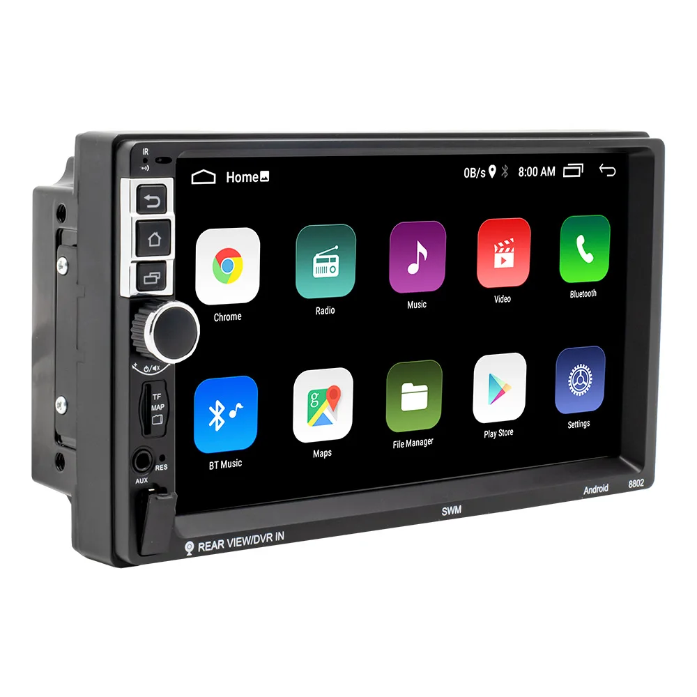 7 Inch 2 Din Car Radio FM Wired Android Auto Car Play Mirror Link Colorful Button Steering Wheel Control