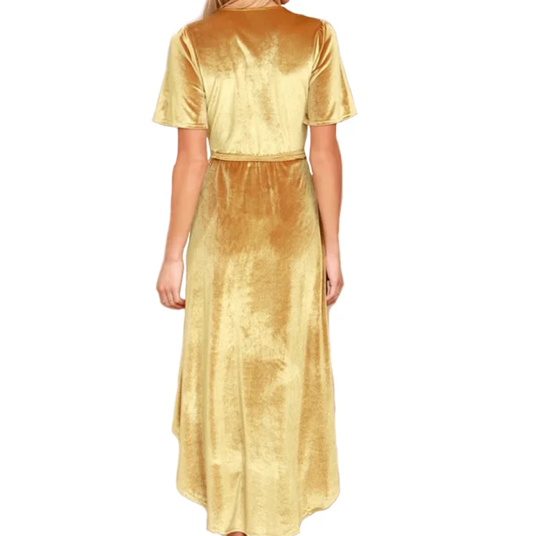 
Velvet cardigan irregular dress with lace 