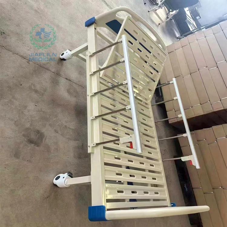 High quality double crank manual patient bed with dual function folding bed