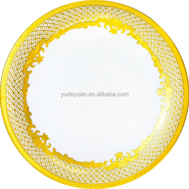 Porcelain Bone China Tableware Gold Plated Custom Design Dinnerware Sets Wholesale 40PCS Ceramic Dinner Set Luxury Modern