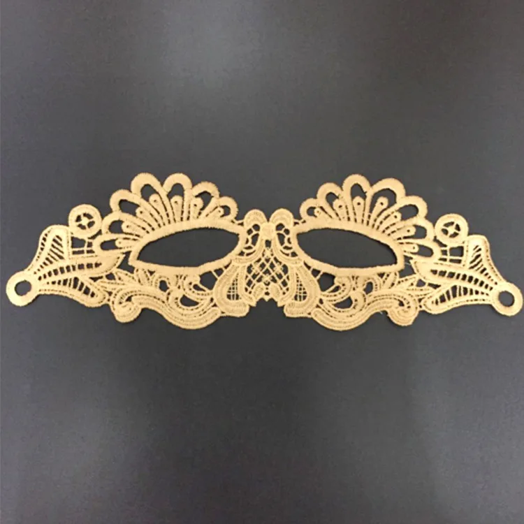 New Lady Lace Sexy Sexy Mask Halloween Costume Props Yellow and Black Lace Half Face Hollow Masquerade Mask