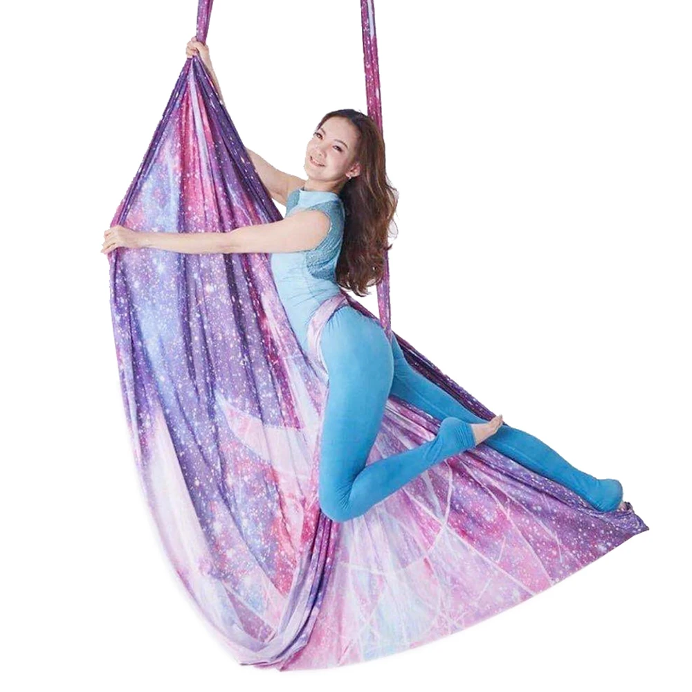 High Quality Multicolor 6m Flying Anti-gravity Fitness Aerial Yoga Hammock Aerial Yoga Swing Stand Set Factory