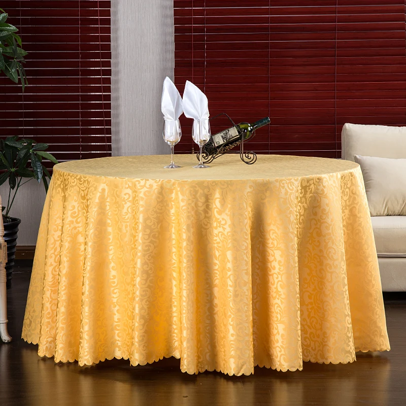 Custom Luxury Jacquard Polyester Tablecloth Damask Wedding Home Hotel Round Dining Tablecloth Table Linens For Events Party