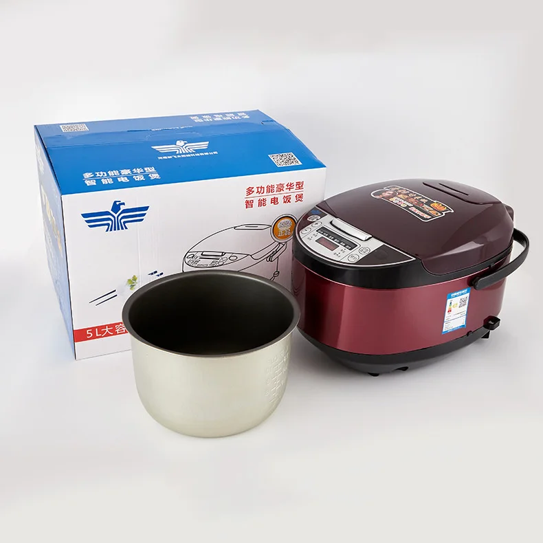 Портативная интеллектуальная автоматическая рисоварка из нержавеющей стали 5 л с антипригарным покрытием многофункциональная цифровая рисоварка